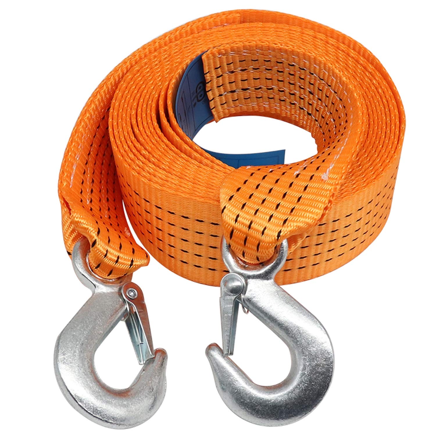 Cuerda de remolque resistente, correa de remolque de nailon con 2 ganchos de seguridad para coche/SUV/vehículo agrícola, correa de cabrestante de cable de remolque de recuperación de carretera