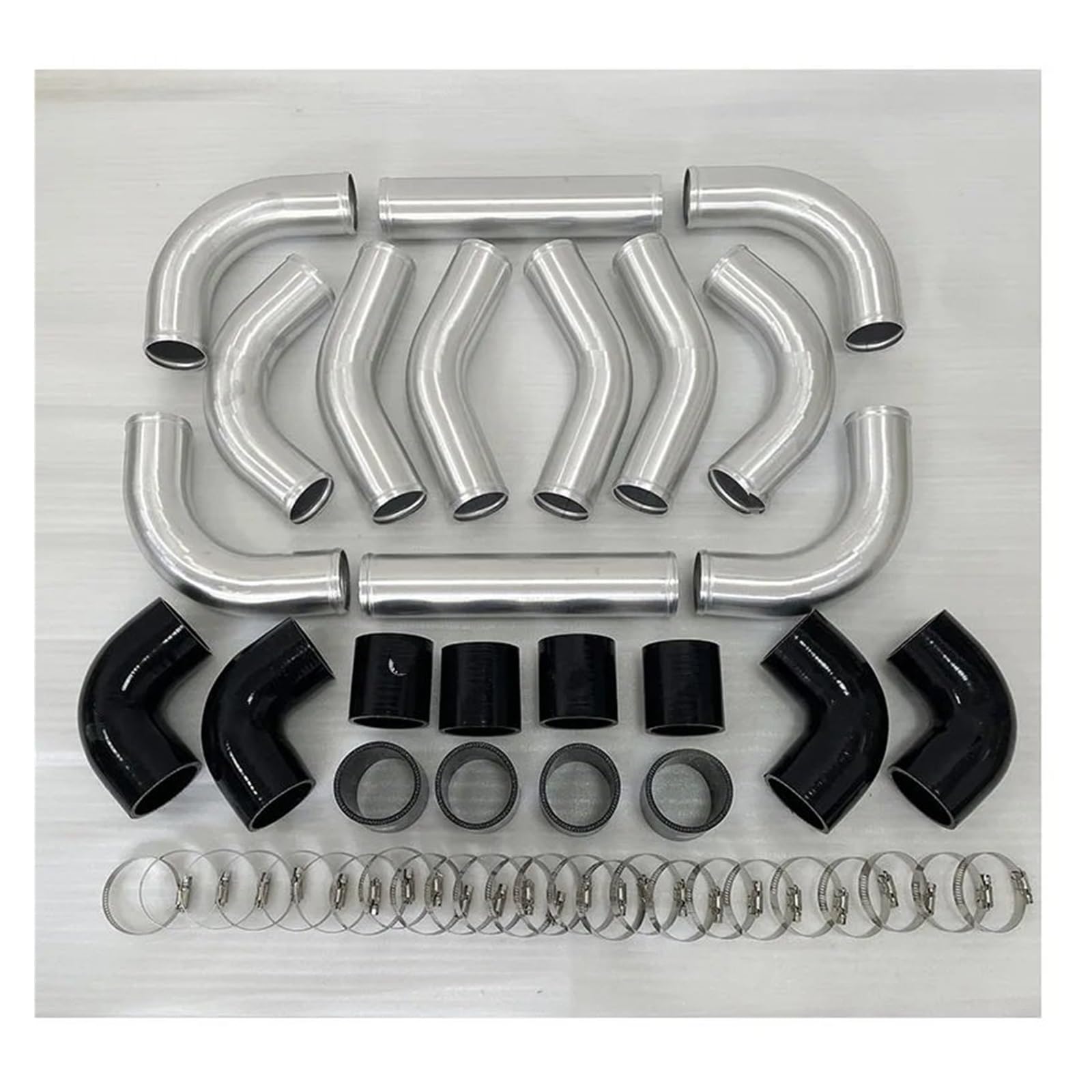 Aluminiowy Uniwersalny Zestaw Rur Turbo Intercooler + Rura + Złączka Węża Chłodnica intercooler