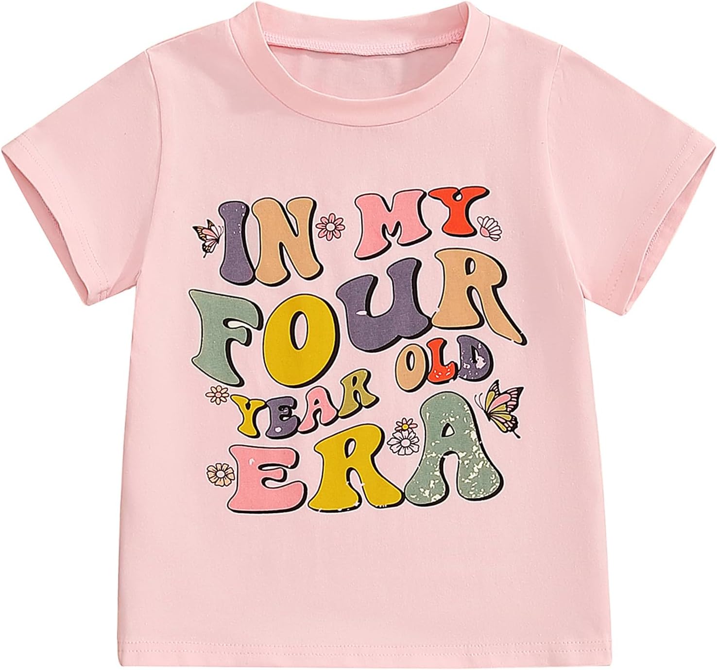 Kids Toddler Baby Girls Birthday T-Shirt in My ONE/Two/Three/Four/Five/SIX Year Old Era Retro Groovy Top
