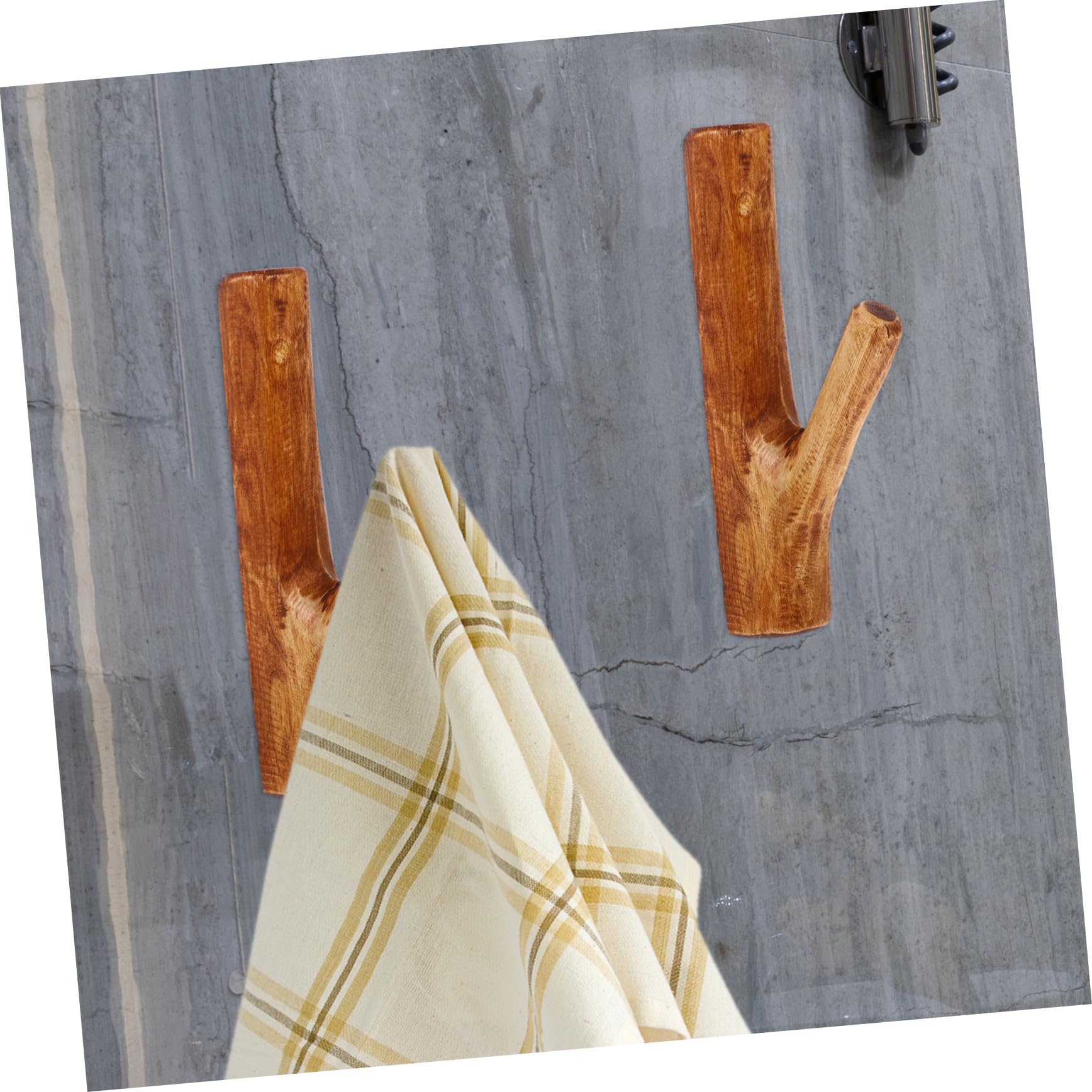 TOYANDONA Gancho Decorativo de Pared Estilo Rústico Gancho Adhesivo de Madera Natural para Colgar Abrigos Llaves y Bolsos para Entrada y Oficina sin Necesidad de Taladro