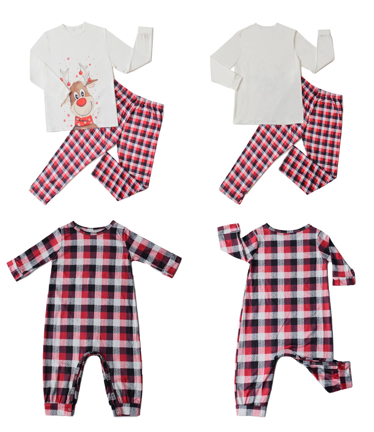 SAMGU Pigiama Famiglia Natale Set Pigiama di Capodanno Indumenti da Notte Abiti Natalizi Tuta per papà Mamma Bambini