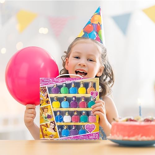 Miniatura 7 de Townley Girl Disney Princess Belle - Juego de 18 esmaltes de uñas a base de agua, secado rápido y despegable, juego de pintura de uñas para niñas,