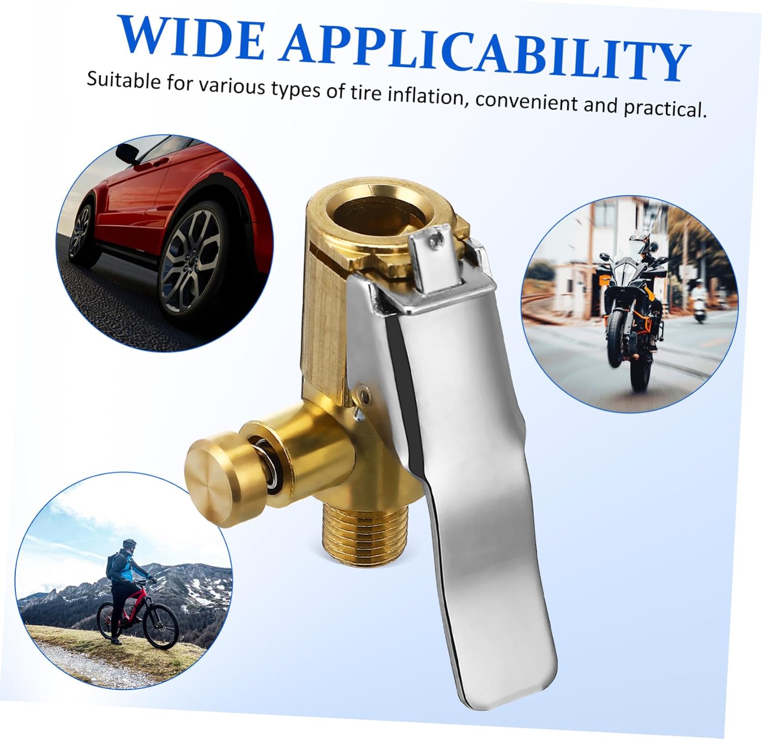 Cabilock 2pcs Tire Chuck Adapter Screw Air Chuck Locking Air for Auto Car Truck Bike Motorcycle Compressor Accessories