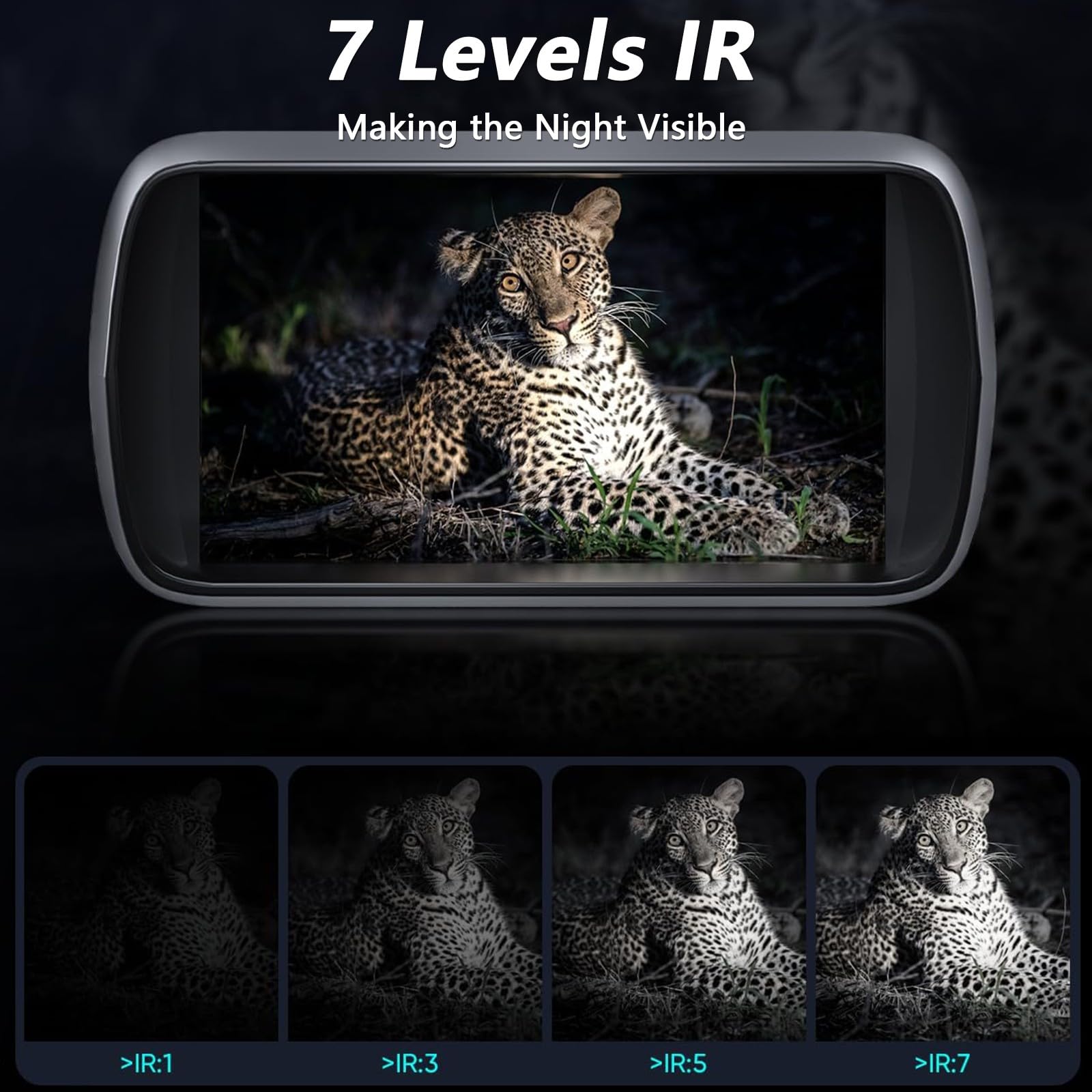 Prismáticos de visión nocturna, pantalla HD, recargable, zoom digital 8X, rango de visión de 400 m, grabación de video 4K, infrarrojos para observación de vida silvestre