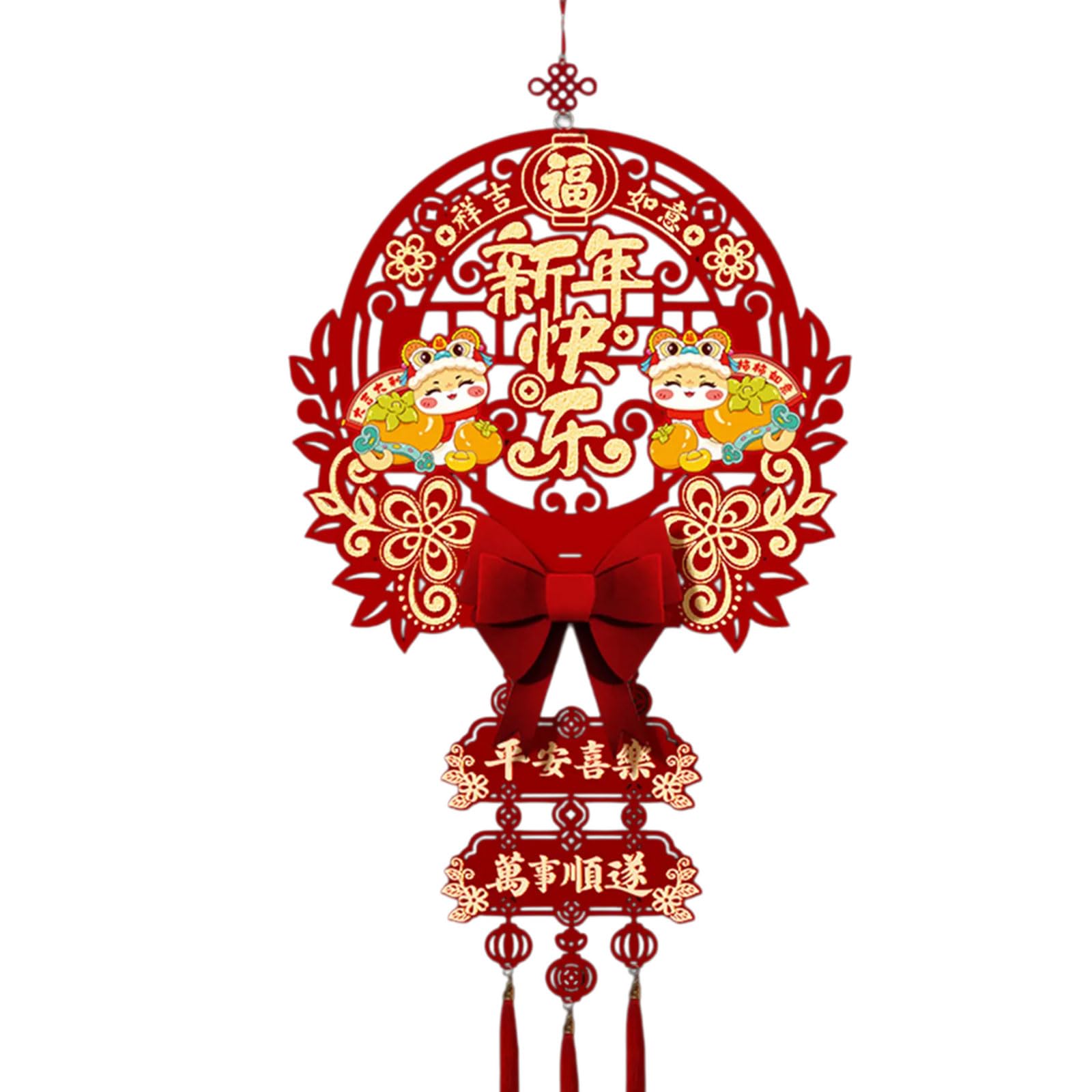 Buxuaaaa 2025 Snake Year Hanging Pendant Spring Festival Accessories Luck Character Ornament for Traditional Holidays Celebration Indoor Outdoor Celebration Decoration
