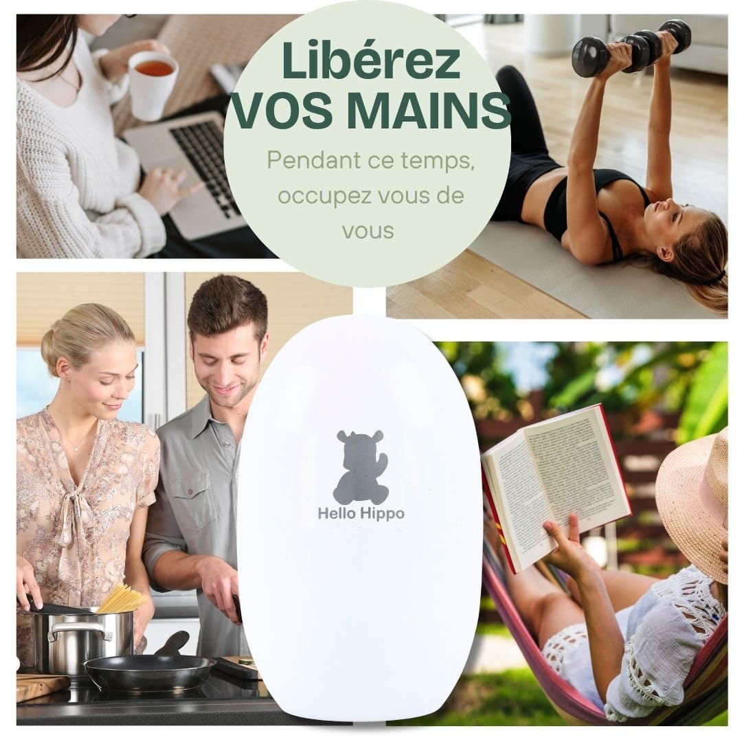 Hello Hippo - Berceur bébé automatique USB-C rechargeable – Baby Rocker - Aide au sommeil pour toute poussette cane nacelle, landau – 3 vitesses– Silencieux, compact, fixation universelle, nomade