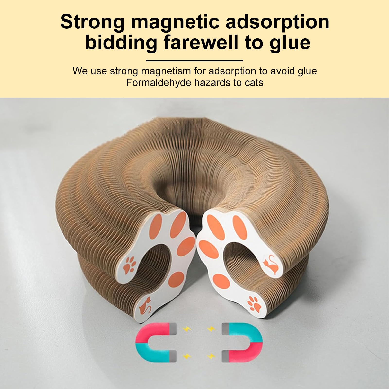Kitty Curls Cat Toy,Magic Organ Cat Toy,Cat Scratcher for Grinding Claw Cardboard Cat Toys,Interactive Scratch Pad with Toy Ball-1pc — view 6