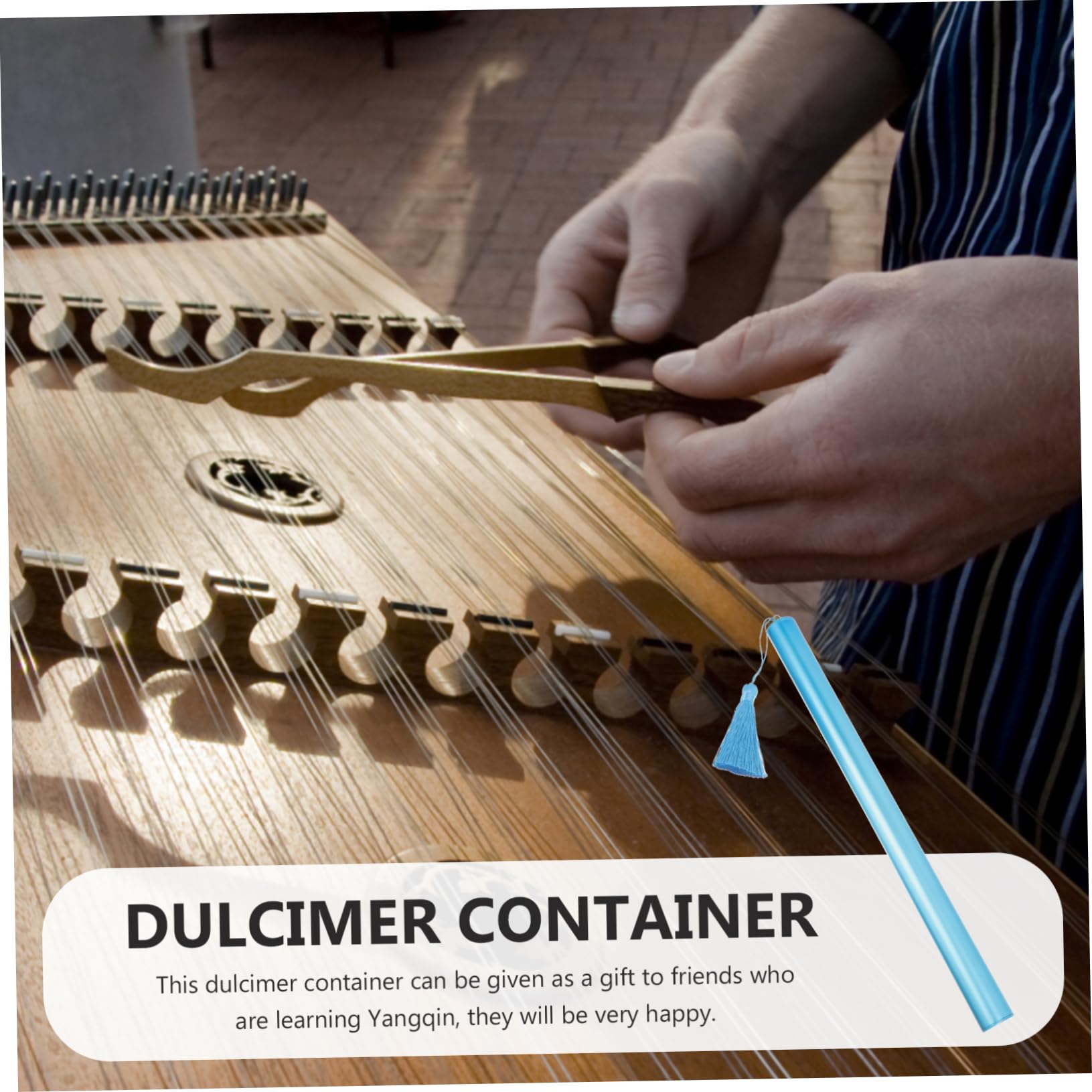 HANABASS Dulcimer Storage Tube Durable Aluminum Alloy Case for Yangqin Strong Toughness Smooth Texture for Beginners Great present for Musicians Design