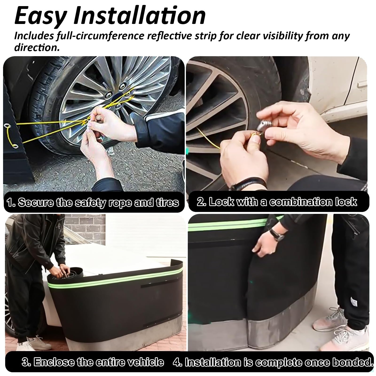 Kit de rodapié para autocaravanas – Aislamiento de fibra de alta densidad con malla de hierro inferior, resistente al viento, tiras reflectantes para autocaravanas y casas móviles