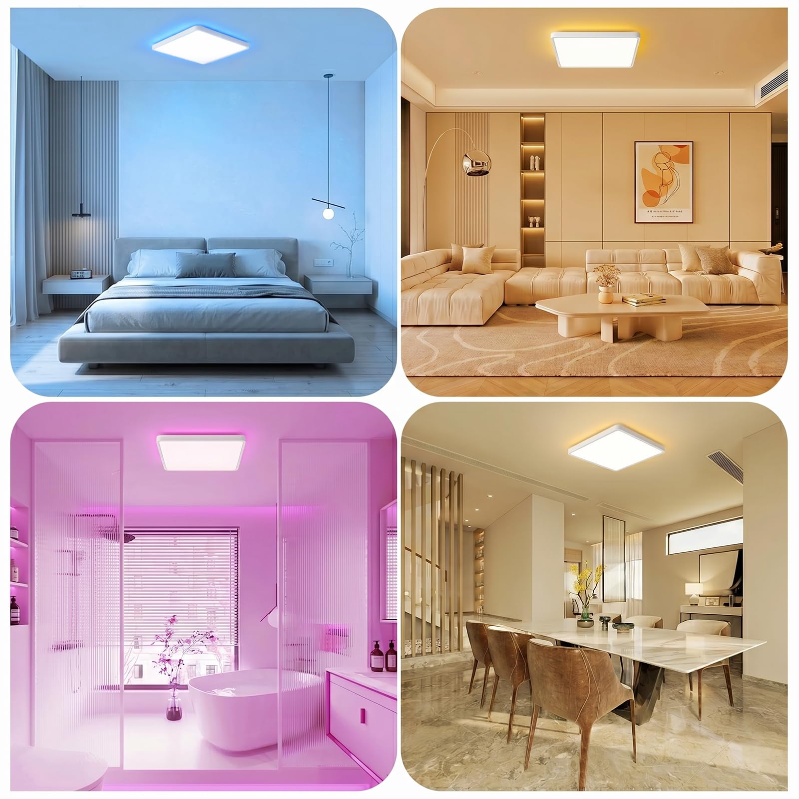 OTREN LED Deckenleuchte 40cm 3000K-6500K Dimmbar, Smart RGBIC Deckenlampe LED mit Fernbedienung App, Kompatibel mit Alexa für Wohnzimmer Schlafzimmer Kinderzimmer Party Bad Küche, 42W