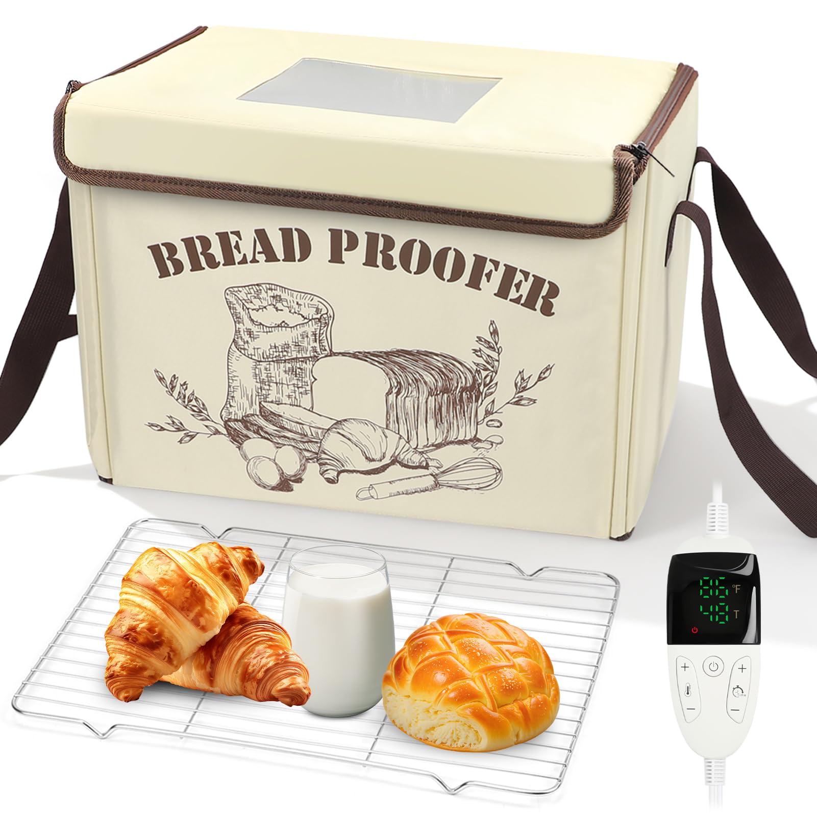 Boîte de protection pliable pour pâte avec contrôle de température 10-45°C et minuterie