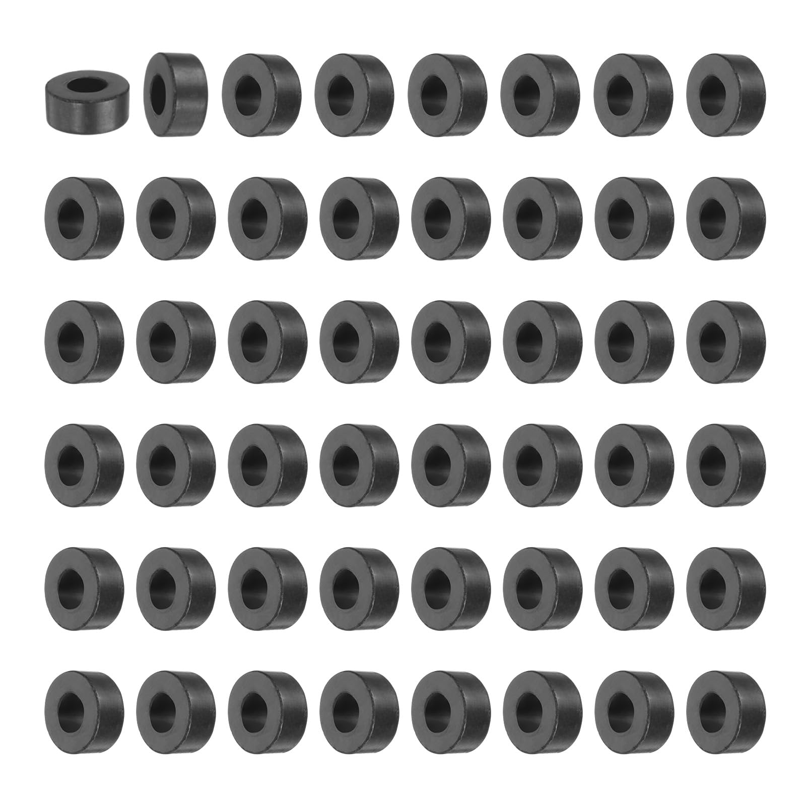 sourcing map 84Pcs Rubber Spacers 11mm OD x 5mm ID x 5mm Thick Round Anti Vibration Spacer Rubber Bushing