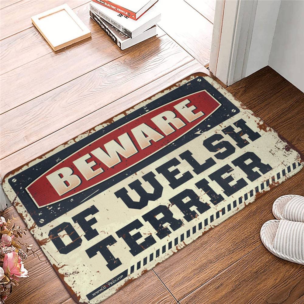Tapis de porte Welsh Terrier 65x90cm pour entrée extérieure de printemps