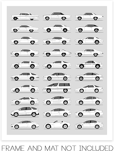 Miniatura 14 de Handmade Poster compatible with Chevy Print Wall Art Handmade Decor of the Best of Chevy Generations History Evolution 8x10" (Unframed) Satin Print