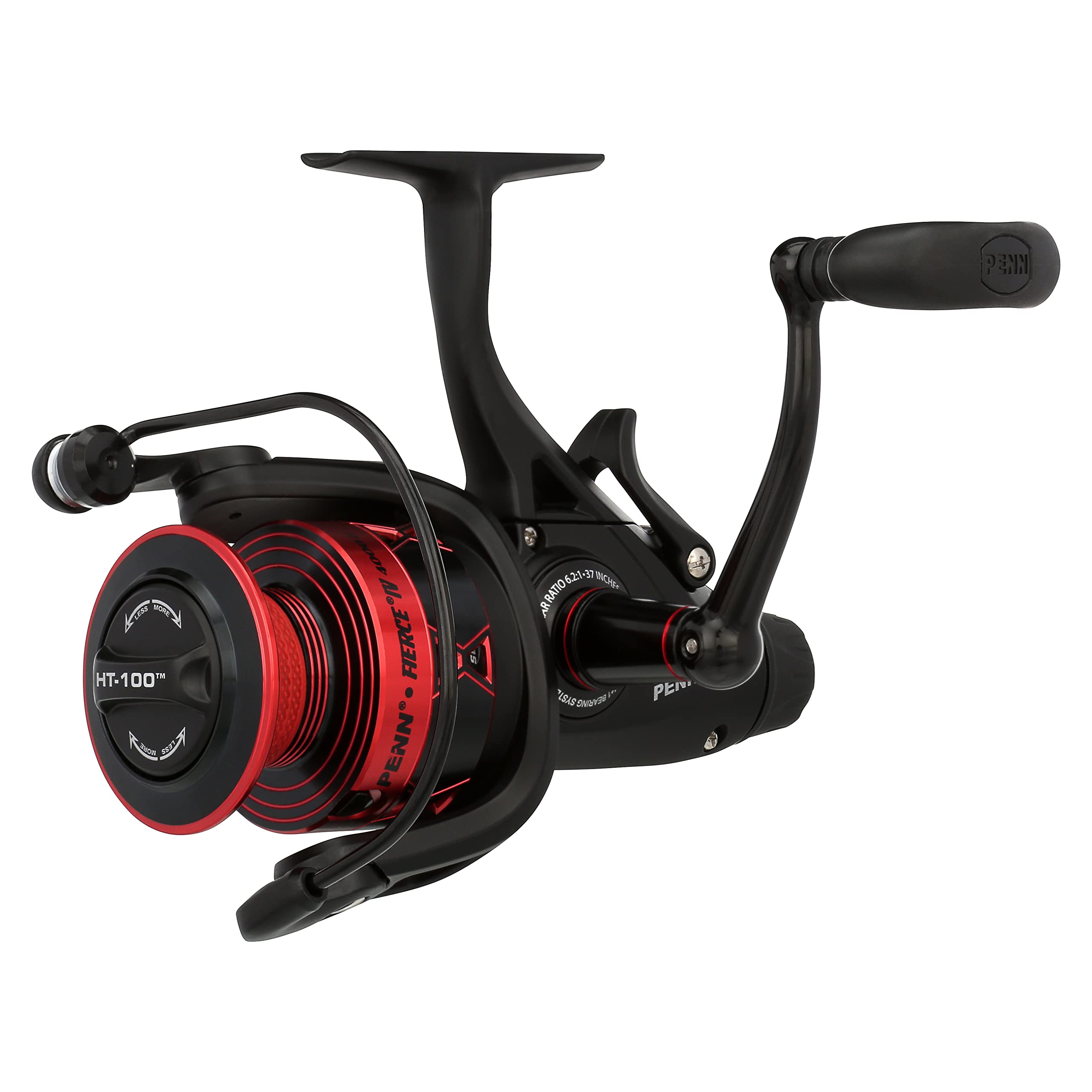 Penn Fierce IV Saltwater Spinning Reel – Versatile Sea Fishing Reel for Boat, Kayak, Shore, Spinning, Jigging, Surf, and All-Round Use, Black/Red
