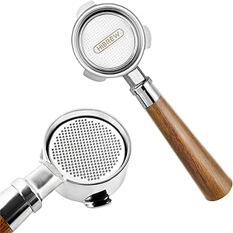 51mm 3 Ear Bottomless Portafilter for H10B Coffee Machine - Stainless Steel with Rosewood Handle - Advanced Espresso Tool for Coffee Enthusiasts