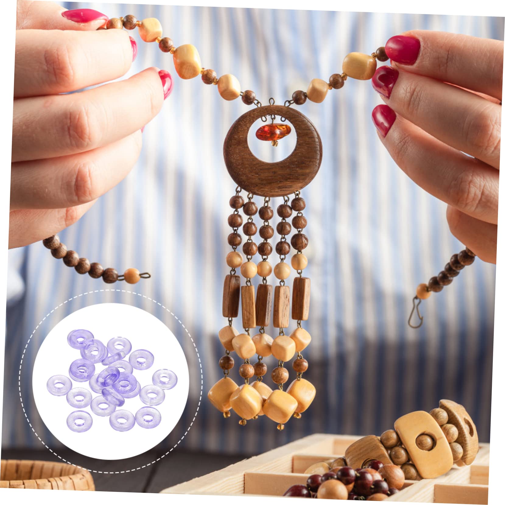 Lurrose 500pezzi Perline Forma Di Ciambella Per Creazioni Diy Accessori Fai Da Te Per Gioielli e Ciondoli Materiali Per Acconciature e Decorazioni Artistiche