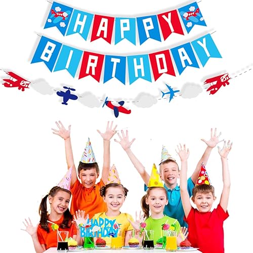 Miniatura 3 de Cartel de cumpleaños de avión de avión, aviador, aviación, cumpleaños, temática de arriba y fuera, cartel de fiesta para niños, suministros de baby