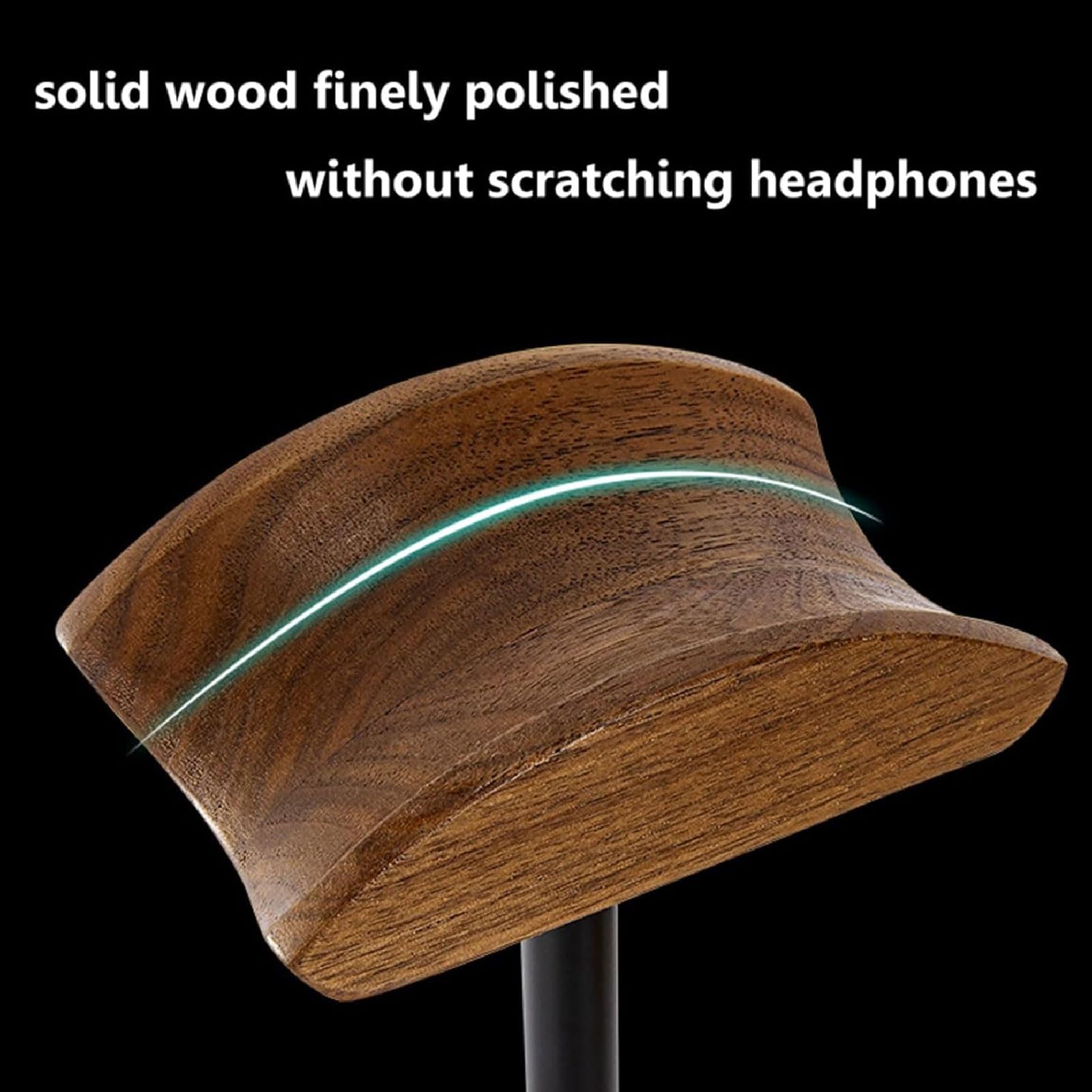 Soporte para Auriculares de Madera Maciza, Soporte para Auriculares de Escritorio, Colgador de Auriculares, Soporte para Pantalla de Auriculares para Juegos de PC de Escritorio