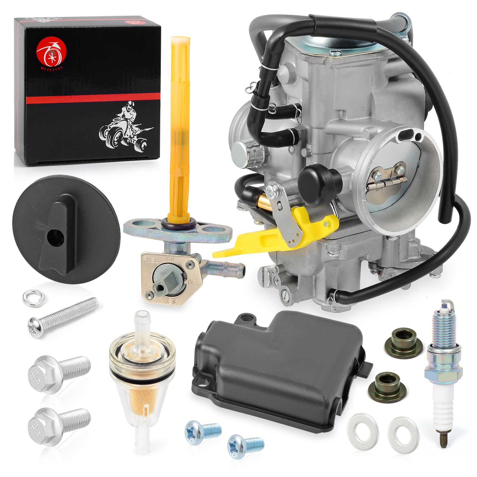 Carburetor & Fuel Valve Petcock W/Lever For Honda TRX400EX Sportrax 400EX TRX400X 1999-2014 Carb