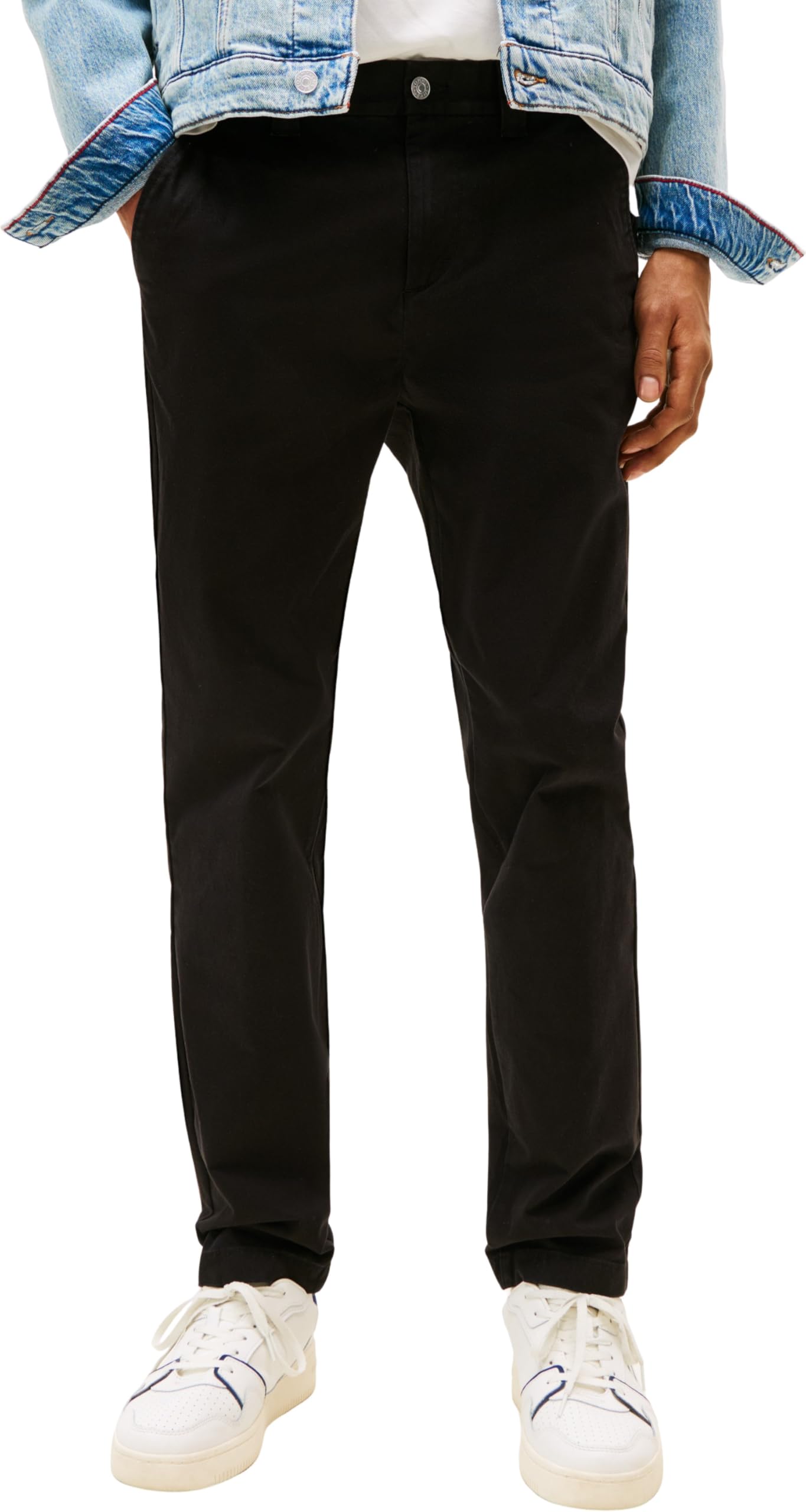 Tommy Jeans Herren Chino Hose Austin Slim Fit, Schwarz (Black), 32W/34L