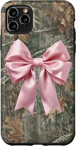 Funda con lazo rosa camuflaje para iPhone 11 Pro Max