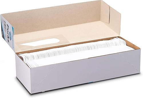 Miniatura 2 de 500 tenedores de plástico extra resistentes, tenedor blanco desechable, cubiertos pesados a granel para cenas, eventos, catering, fiestas y comida