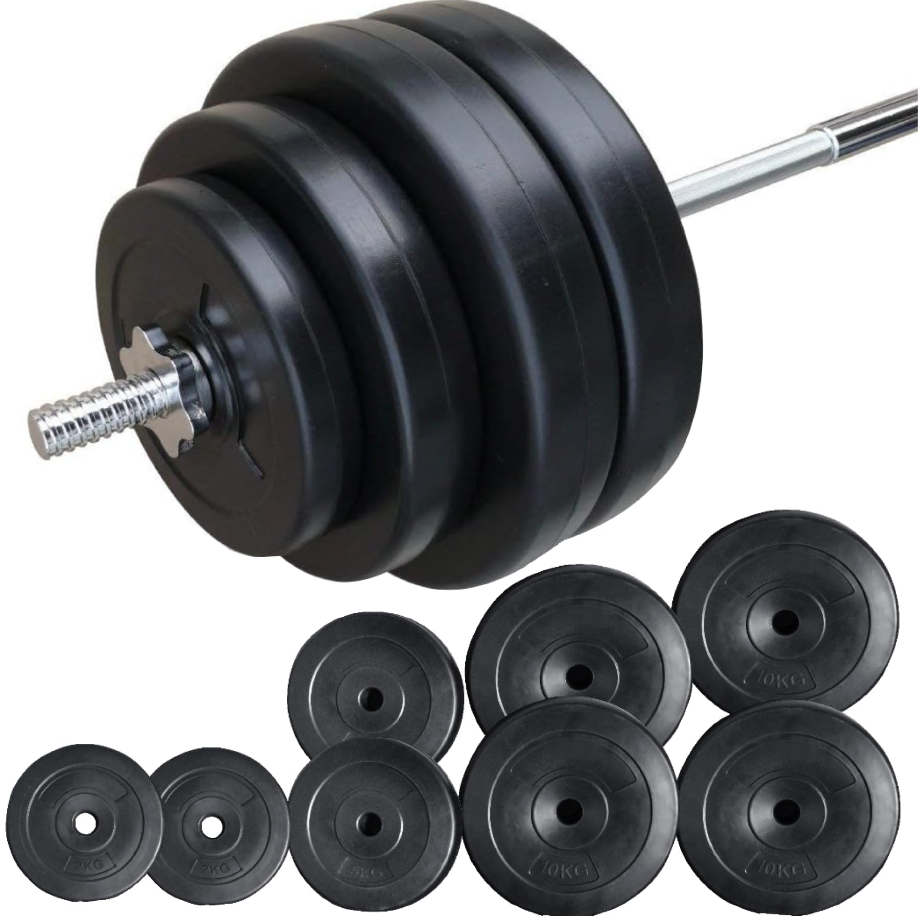 Amazon | YouTen(ユーテン) バーベルセット 60kg 【分割式シャフト