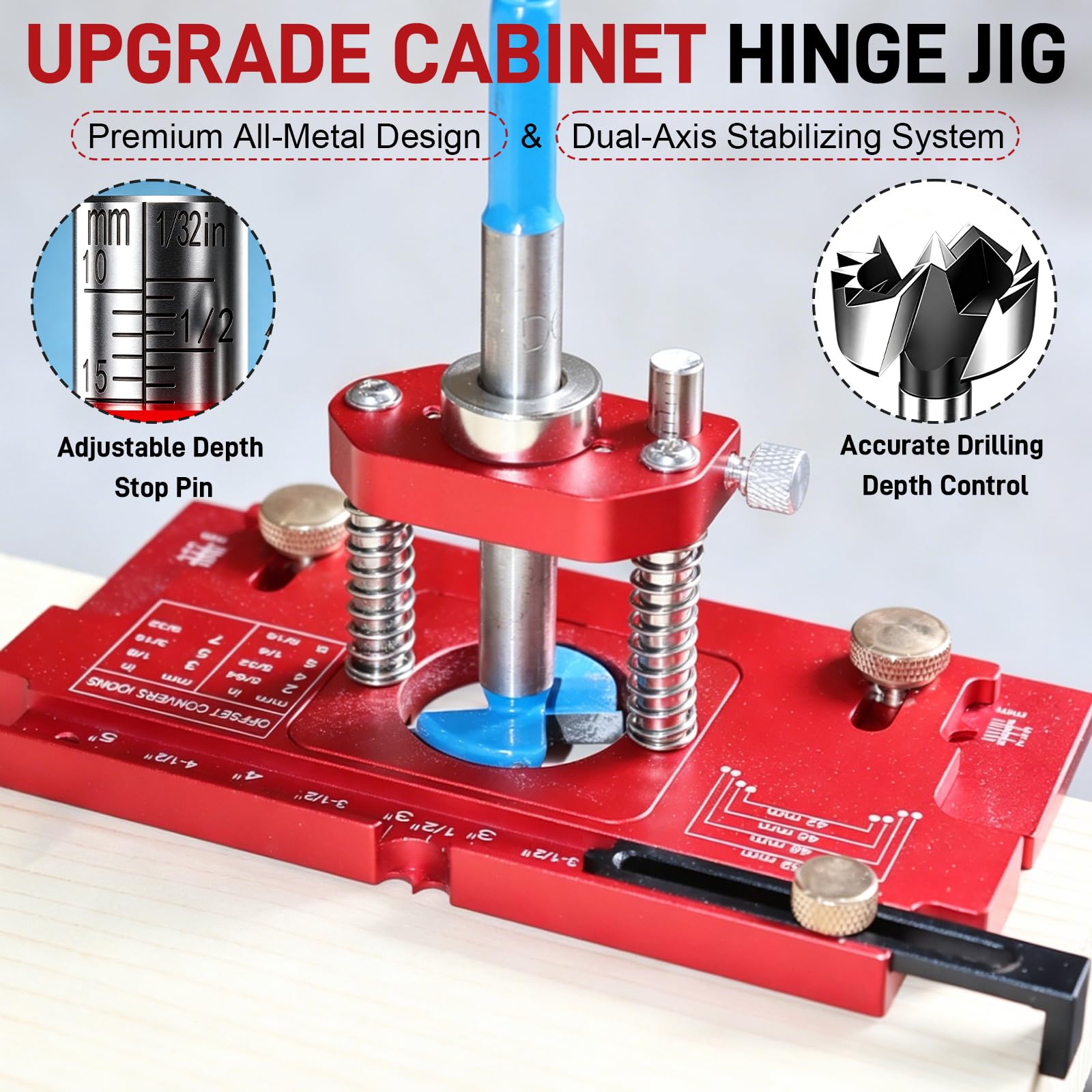 Zawias garnkowy 35 mm szablon do wiercenia aluminium, precyzyjny zawias Jig
