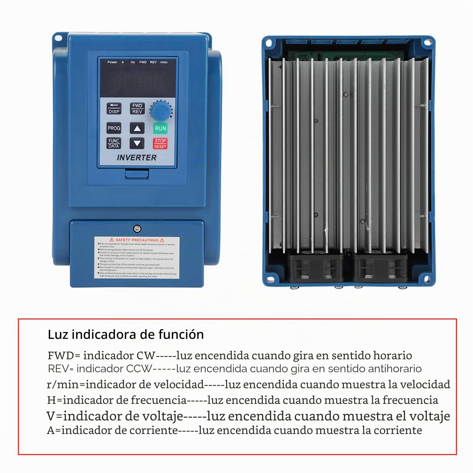 Variador de Frecuencia, Trifásico 380VAC 4KW 12A VFD Convertidor de Frecuencia de Inversor Profesional PWM Controlador de Velocidad de Alta Precisión para Control de Velocidad del Motor del Husillo