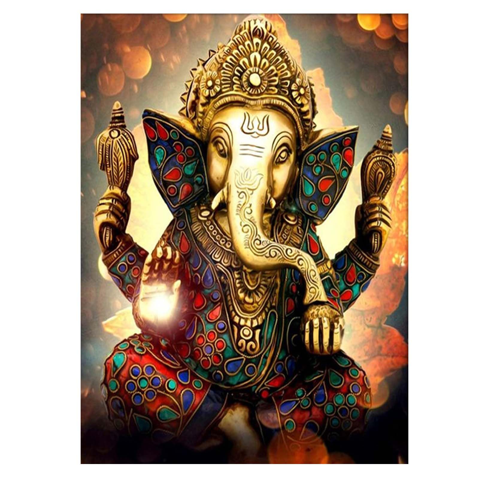 Photo 1 of 16x20inch 5D Diamond Painting Kits for Adults Full Square Drill DIY Elephant Buddha Statue Home Wall Decor