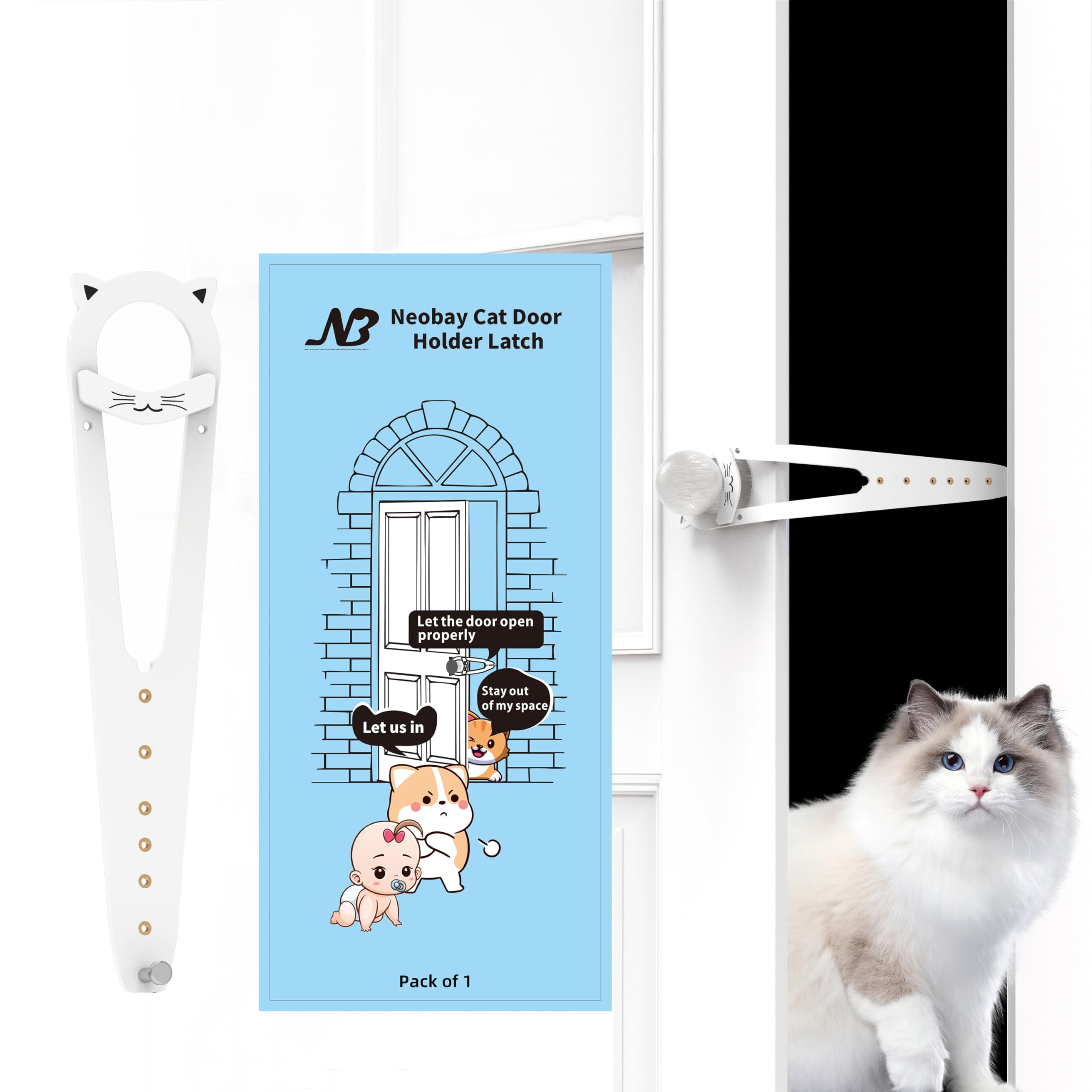 Pestillo de puerta para gatos idóneo para ventilar el cuarto del arenero