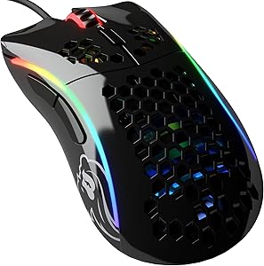 Glorious Gaming Model D- (Small) Wired Gaming Mouse – 61g, Honeycomb, RGB, Pixart 3360 Sensor, Omron Switches, PTFE Legs, …