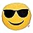 EvZ Emoji Sunglasses Face Emoticon Cushion Stuffed Plush Soft Pillow, Official Certified, 32cm Yellow