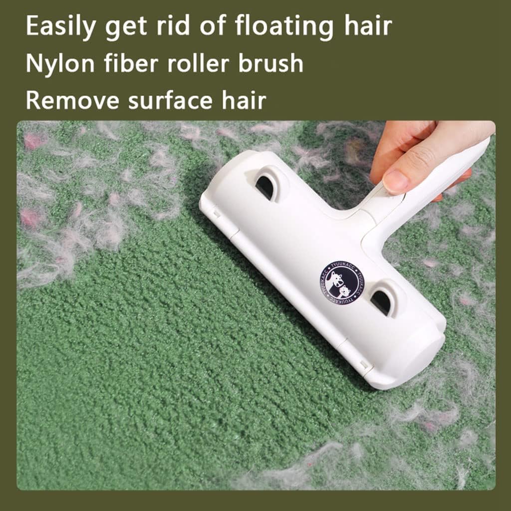 TYUUKACC Pet Hair Remover Roller for Furniture/Bed Reusable Cat & Dog Hair Remover with Self-Cleaning Base,Animal Fur Removal Tool,for Couch,Carpet,Clothing,Car Seat-Cat Ears Edition﻿﻿ (White)