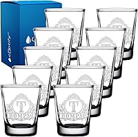 Vista 18 de Vasos de chupito personalizados elaborados con nombre de círculo de 2 onzas, parte inferior negra con texto personalizado para regalos, bodas