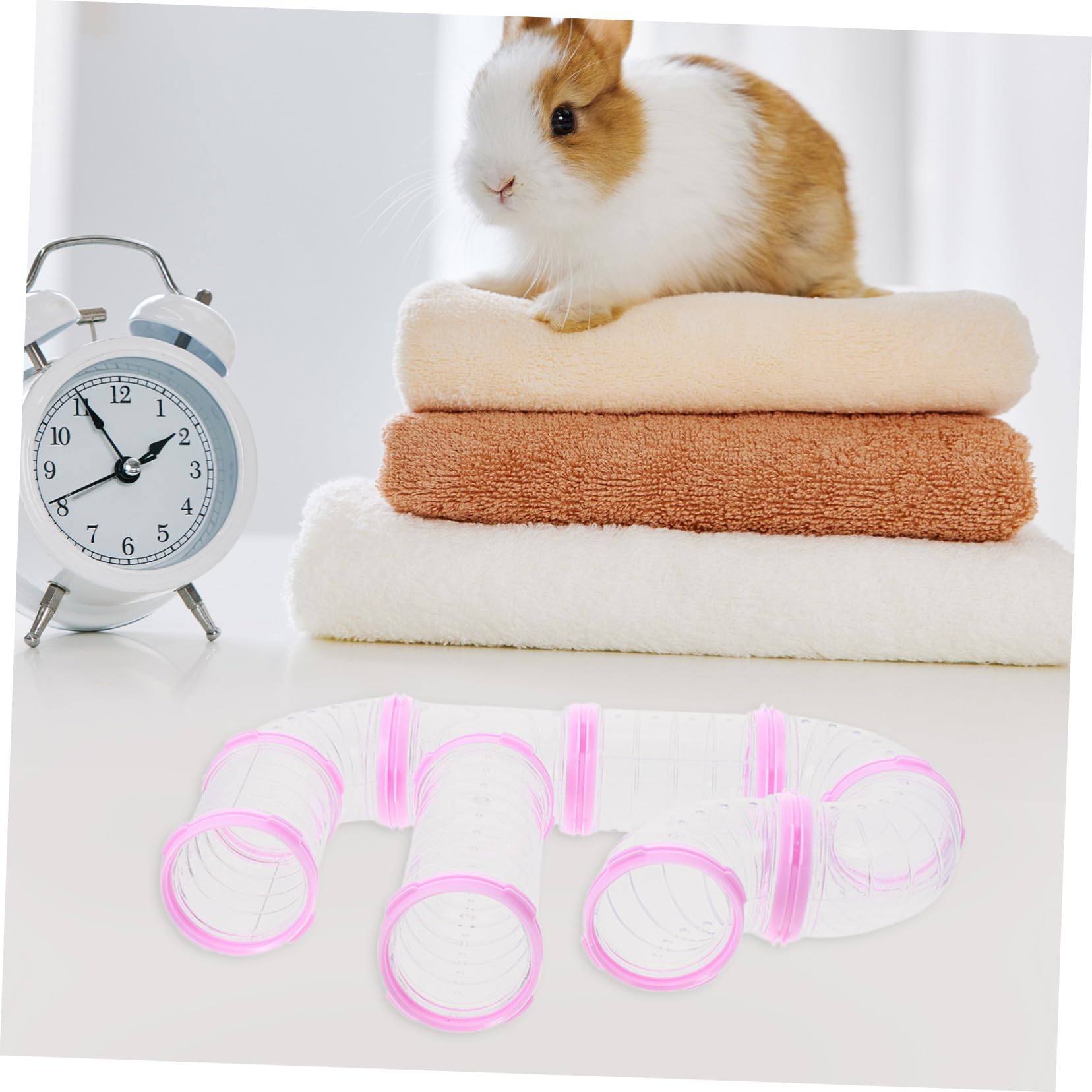 VICASKY 32 Stck. Teiliges Hamsterkäfig Zubehör DIY Transparentes Röhrensystem Robustes Außentunnelspielzeug für Hamster Eichhörnchen Igel Einfach zu Montieren Erweiterbar