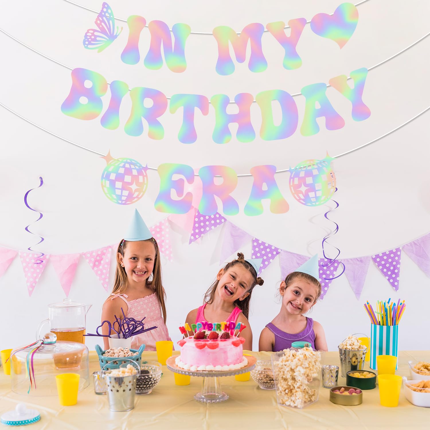 In My Birthday Era Banner – NO DIY Glitter Party Garland For Girls – Pre-Assembled