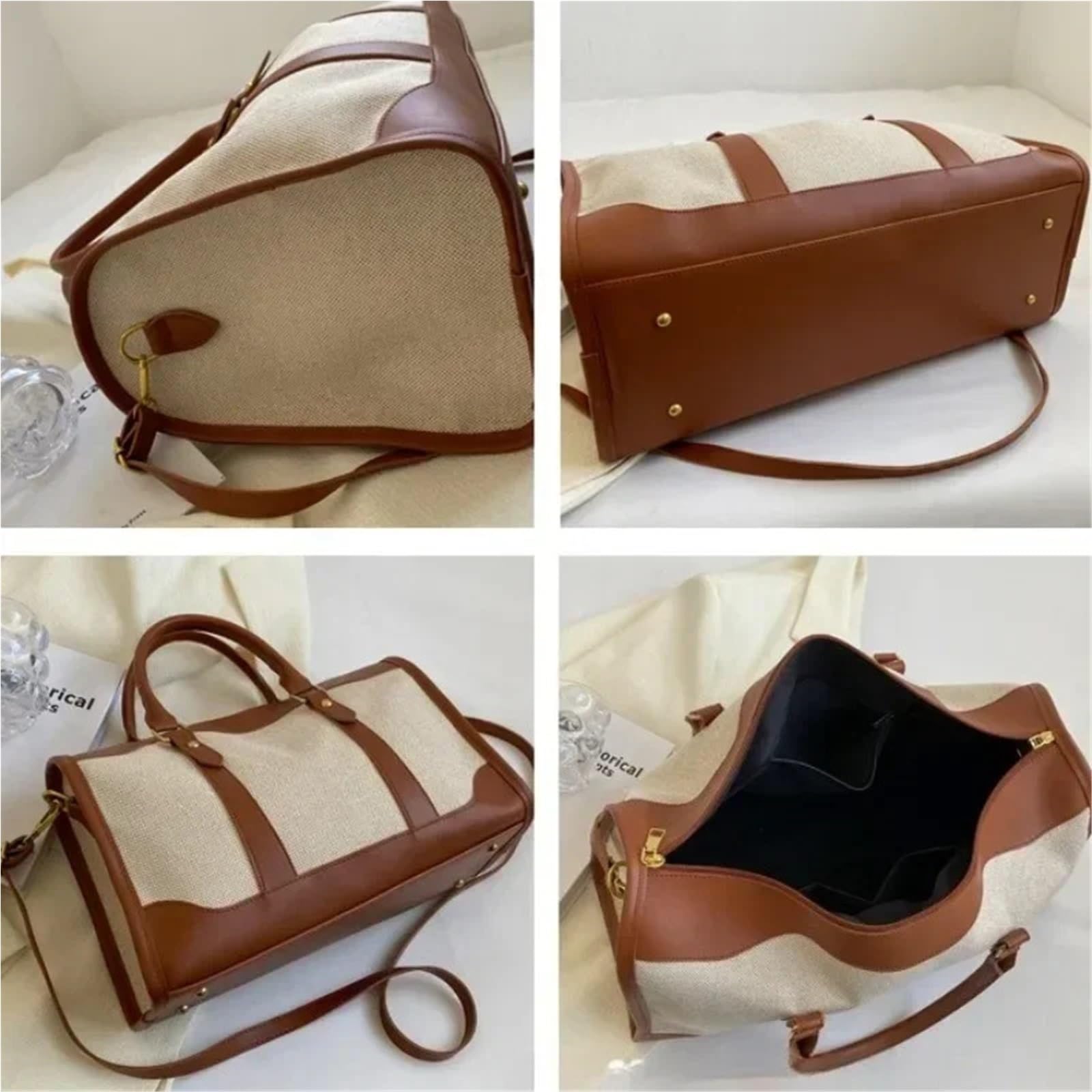 Borsone Da Viaggio 1 borsa da viaggio di grande capacità, borse firmate esterno(Black L)
