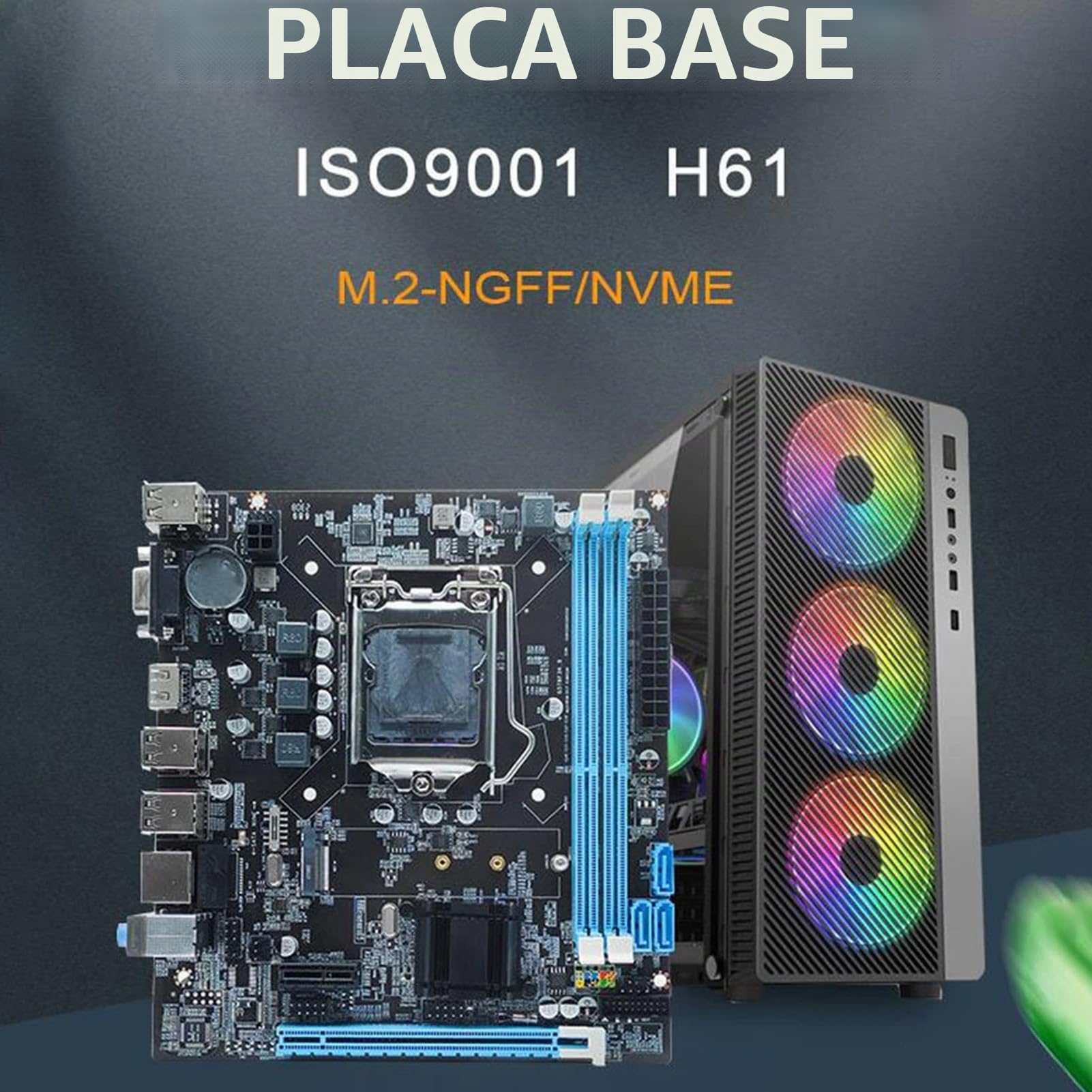 Dpofirs Placa Base de Escritorio, LGA 1155 CPU Ranura de 2.ª Generación Placa Base DDR3 de Doble Canal con Alimentación Trifásica, Salida HD VGA, Micro ATX para Juegos