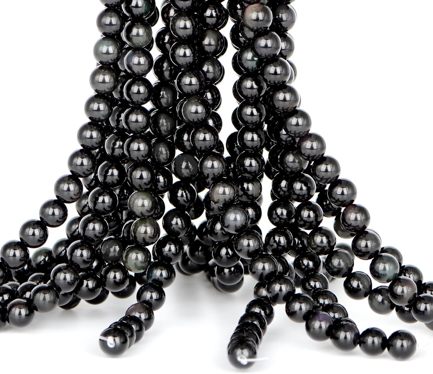 4mm 200pcs Natural Stone Round Beads Black Obsidian Genuine Stone Beading Loose Gemstone DIY Charm Smooth Beads for Bracelets Necklaces Earrings Hole Size 1mm (Black Obsidian 4mm) - Image 3