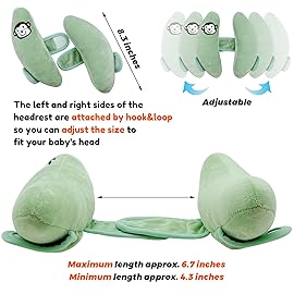 StoHua Baby Travel Pillow,Carseat Head Support for Infants,Stroller Headrest for Kids,Baby Head Neck Support Pillow Cushion,Car Seat Neck Support for Toddlers,Green
