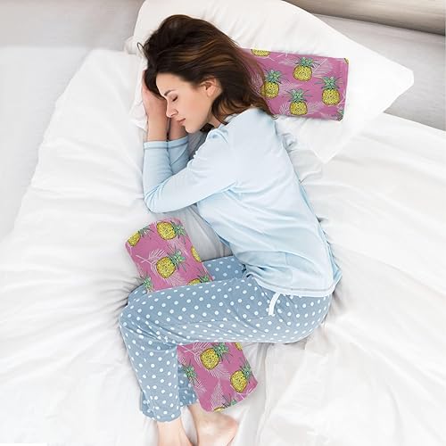 Miniatura 6 de Pink Tropical Pineapple Cervical Bolster Pillow Case Therapeutic Neck Roll Pillow Long Round Pillow Cylinder Bed Pillow Decorative Legs