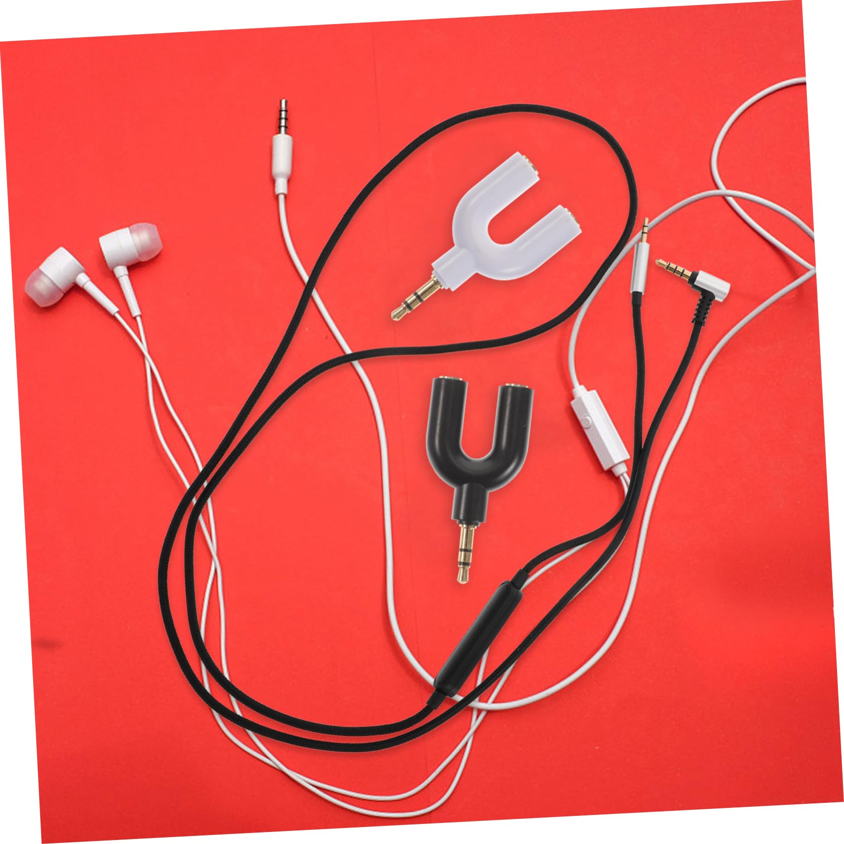 Uonlytech 30pezzi Adattatore Splitter Audio u Shape Per Cuffie Da Compatibile Con Tablet e Laptop Trasmissione Stabilizzata Per Condivisione Musica Con Amici