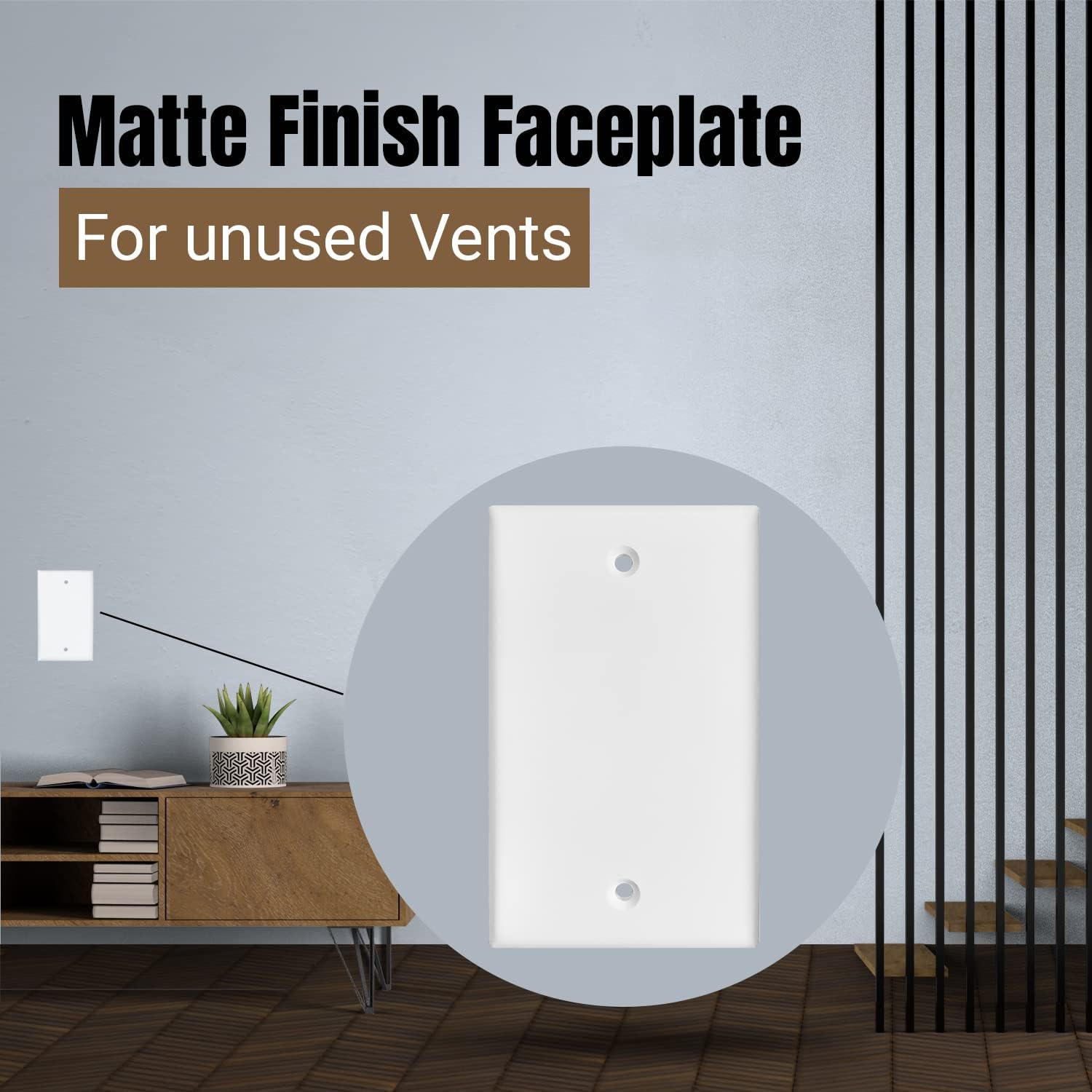 Ethernet Wall Plate - No Port 10 Pack Blank Wall Plate Cover, Low Profile Outlet Covers for Hiding Wires, Unused Outlets and Switches, Easy Install Wall Plates with Screws-White