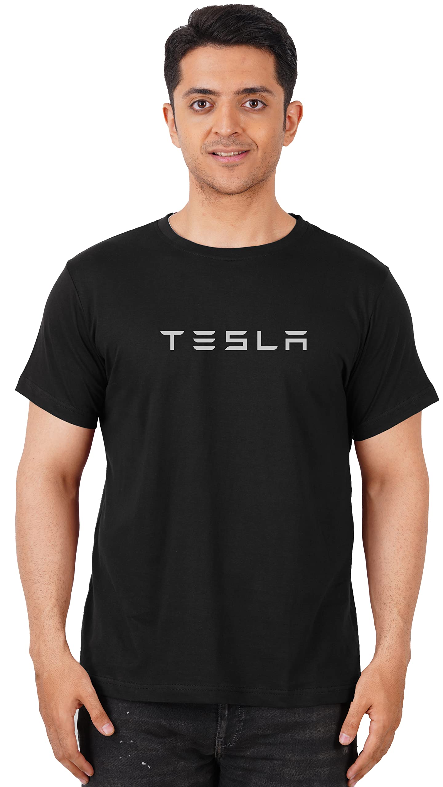 DUDEME Tesla T-Shirt, 100% Cotton T-Shirts for Programmer, Coding, Developer, Software Mens, Round Neck T Shirts for Women, Half Sleeve Tshirt for Men