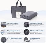 JOLLYVOGUE Weighted Blanket (15lbs, 60''x80''), Cooling Heavy Blanket Washable for Adult with Premium Glass Beads-Grey