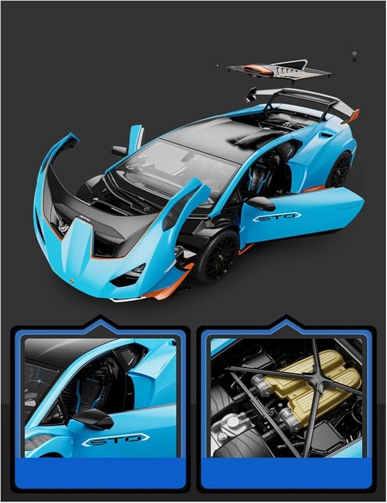 ランボルギーニウラカンペルホラマンテ　グレーソリッド　ダイキャストミニカー 2.4GHz 1/24 RCカー ランボルギーニ ウラカン STO (グレー) – 名城