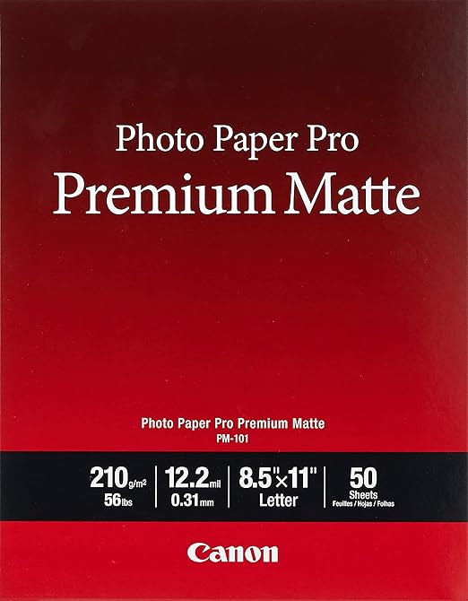 Canon PM101 Photo Paper Pro Premium Matte (8.5 x 11", 50