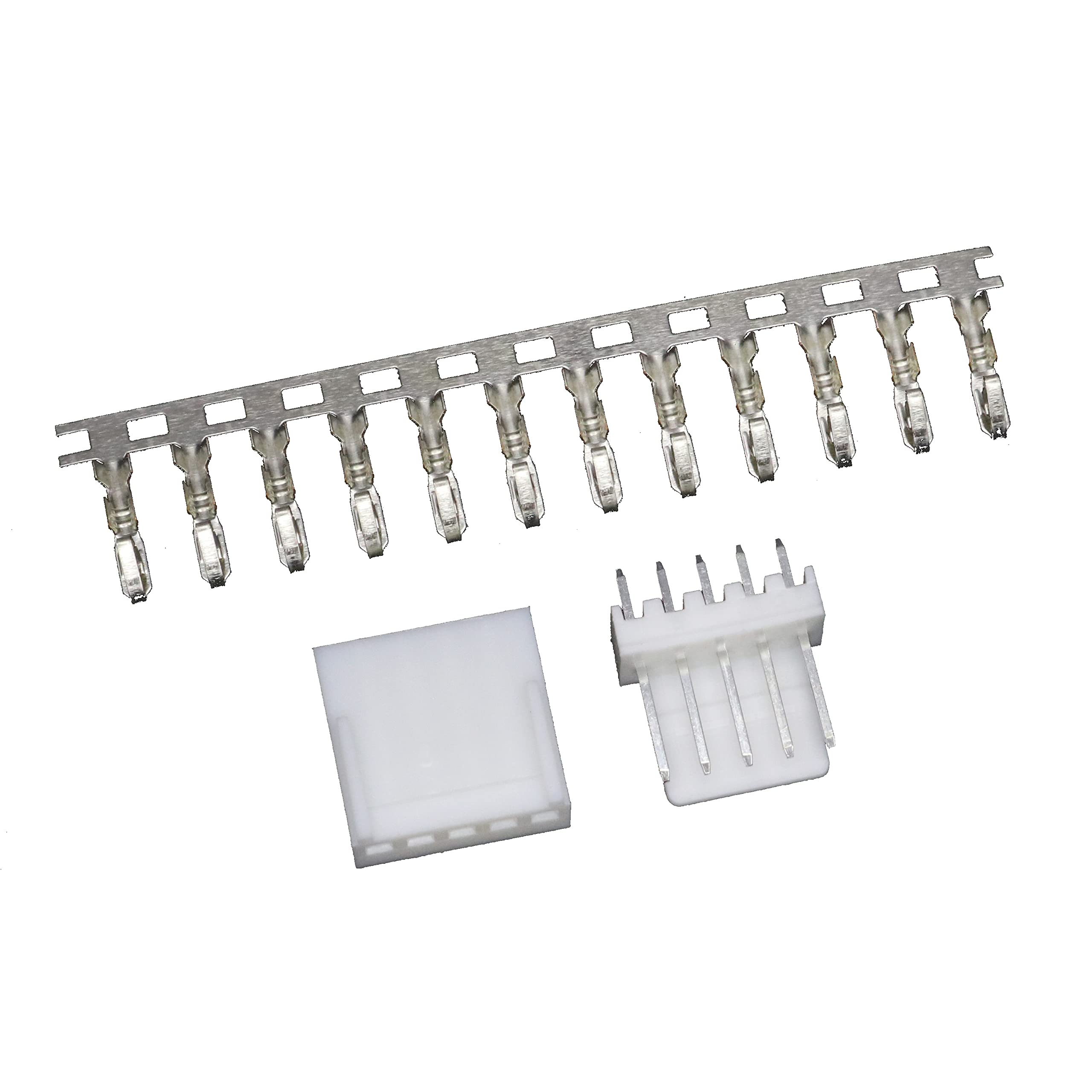 2510 2.54mm 5-pin Board-to-Wire Crimp Connector Plug + PCB Socket + Crimps, Pack of 50 Compatible With Molex KK 254 / Molex 5051